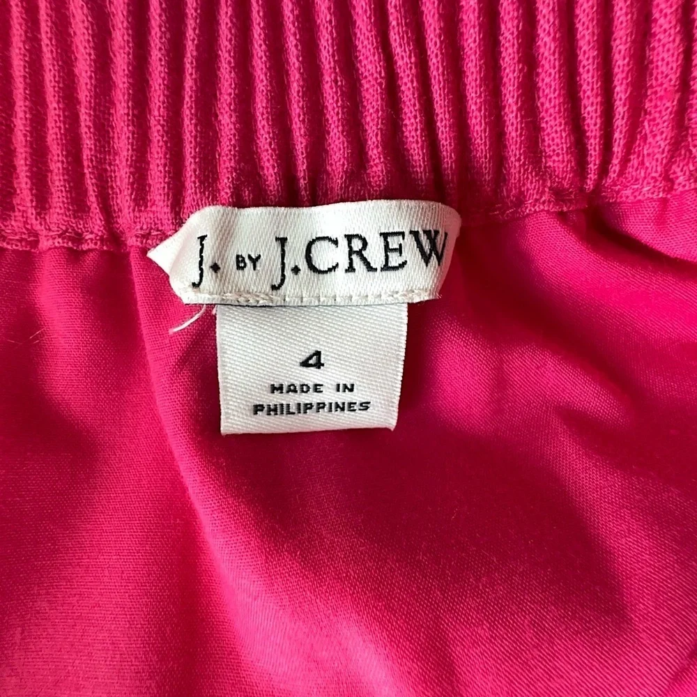 J CREW | NWOT LINEN & COTTON PINK PULL-ON SKIRT POCKETS LINED SCALLOPED HEM | 4